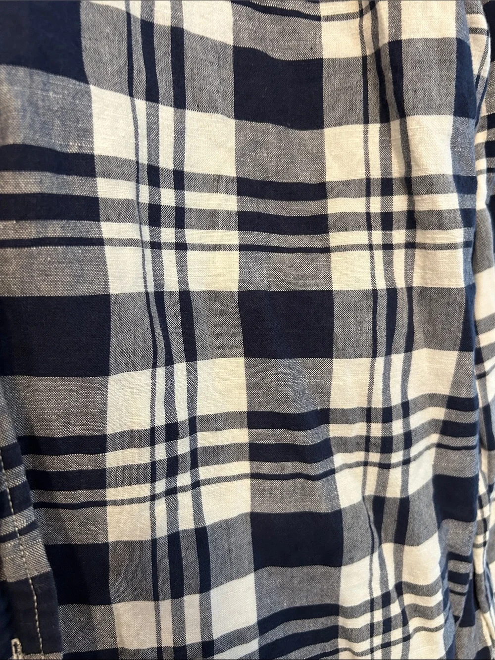 The North Face Navy and White Plaid Button-Down Shirt